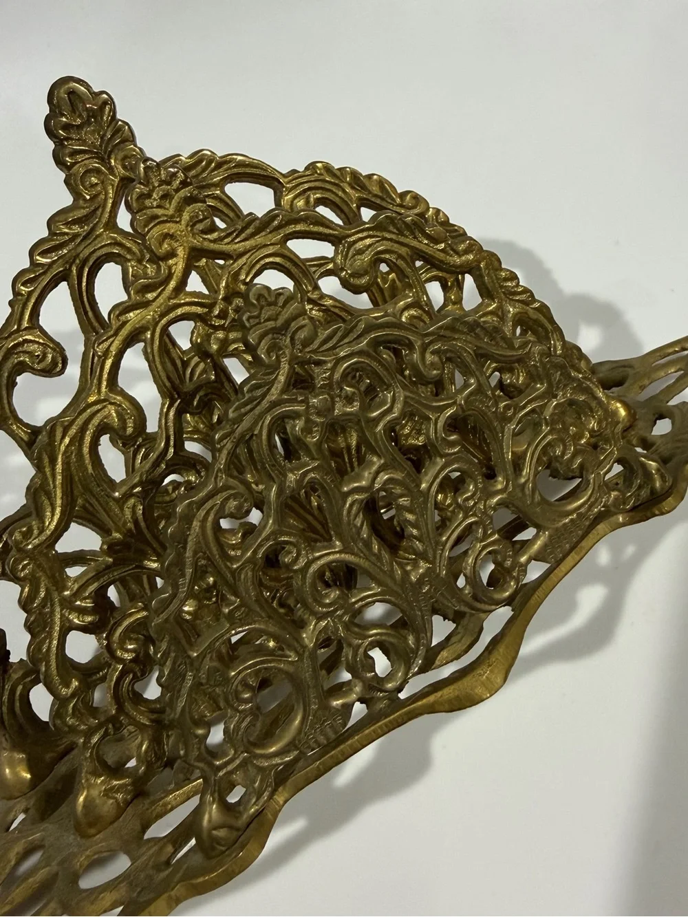 Set of 3 Vintage Ornate Art Nouveau Hollywood Regency Brass Letter Napkin Holder